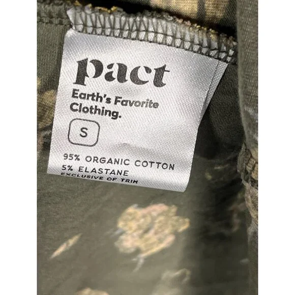 PACT Women's Green Floral Peep Back Sleeveless Stretch Dress Small - Picture 4 of 6